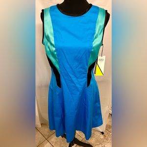 Prabal Gurung for Target Designer Blue and and Black Colorblock Dress, Sz 10